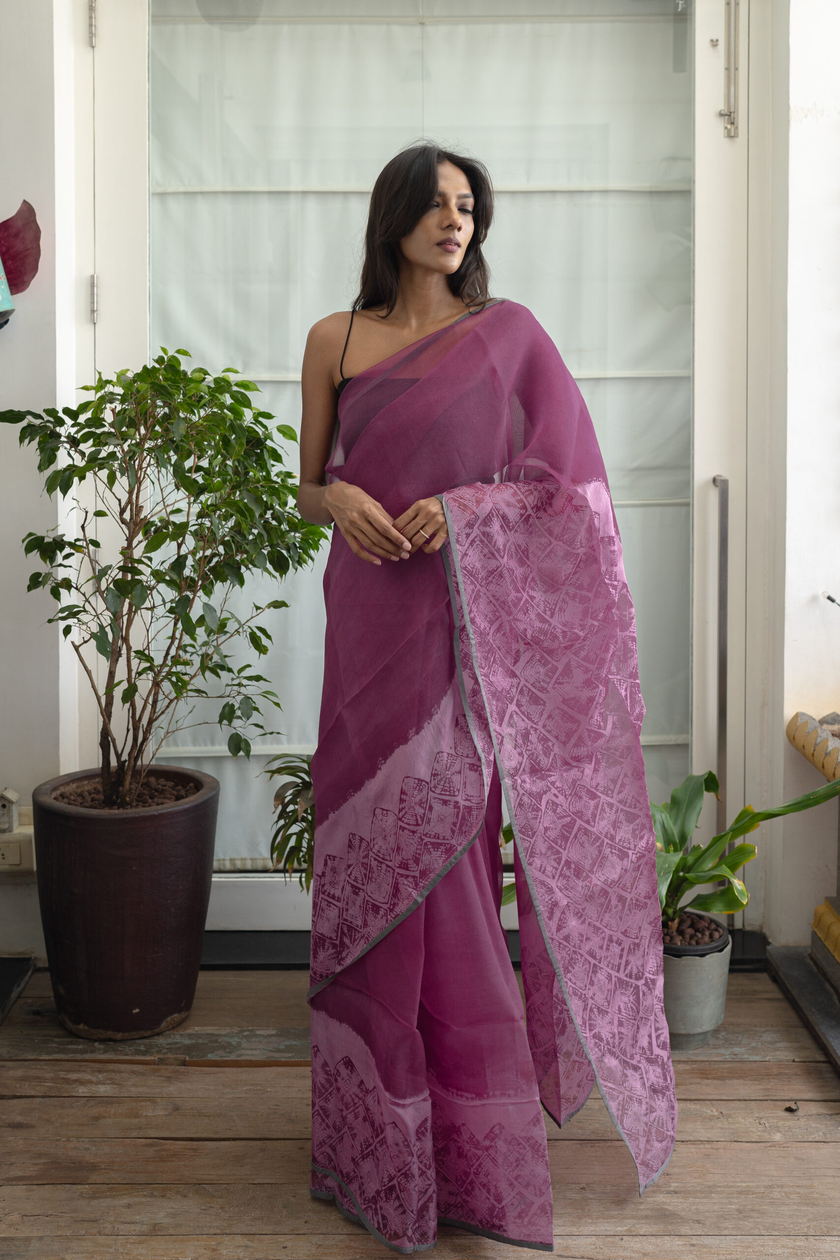 NATURAL DYED ORGANZA L20286